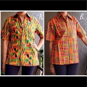 African Shirt Kente Print African Kente Shirt